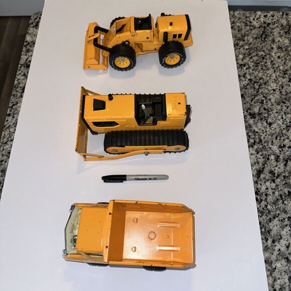 70's tonka trucks vintage (Lot Of 3) Dump, Front End Loader And Bulldozer. - Picture 1 of 16